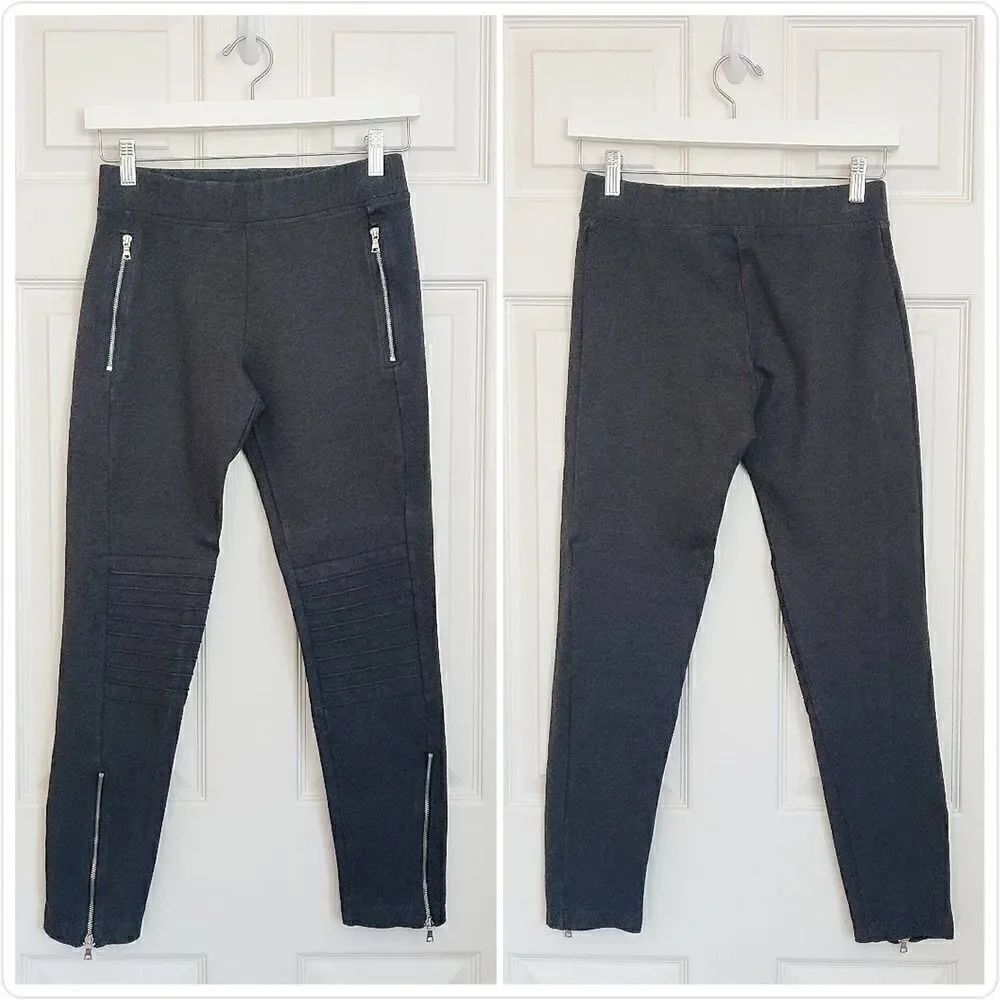 GAP Moto Ponte Charcoal Heather Pants sz S